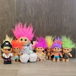Vintage Russ Troll Figurine & Ragdoll Lot Of 7